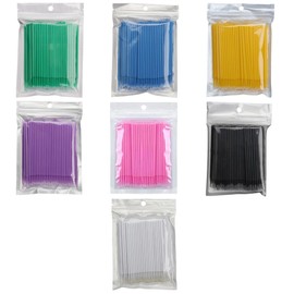 BOULTON Micro Brushes – Pack of 100 – Disposable Micropore Brushes Microbrushes – Micro Applicator Brushes Makeup Brushes Micro Brush Makeup Applicators for Cleaning Eyelash Extensions (Purple)