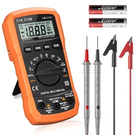 COCZOW Multimeter Digital Multimeter Voltage Tester Volt Meter Ohmmeter Ammeter AC DC OHM Continuity Circuit Resistance Diode Electrical Tester with Test Leads Backlight LCD Display