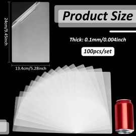 NBEADS 100 Pcs Plastic Laminating Pouches, Clear Thermal Laminating Pouch Film Photo Protecting Sheets for Sealed Photo Card Documents, 24x13.4x0.01cm
