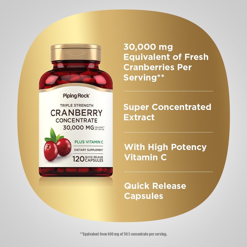 Piping Rock Cranberry Pills | 120 Capsules | Supplement for