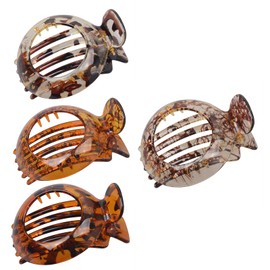 Small Hair Clip for Thin Hair - ShiningUU 4PCS Flat Hair Claw Clips with Non-Slip Grip | Strong Hold Flat Claw Clip for Women/Girls, Resilient Spring Hair Accessories (Black)