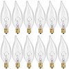 SUSLUM 12-Pack E12 Chandelier Light Bulbs 60W Warm White 2700K