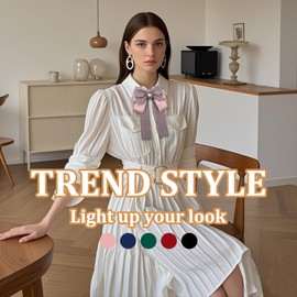 GHTIYLP Womens Bow Tie Adjustable Rhinestone Bowtie for Women Ladies Girls Pre-tied Womens Tie for Shirt Suit Uniform (Pink)