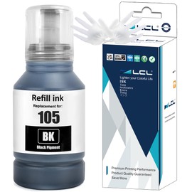 LCL 105 Black High Capacity Ink Bottle Replacement for Epson 105 Ink Cartridge Bottle Multipack Compatible with Epson EcoTank L7160 L7180 ET-7700 ET-7750 Printers (1 Pack)
