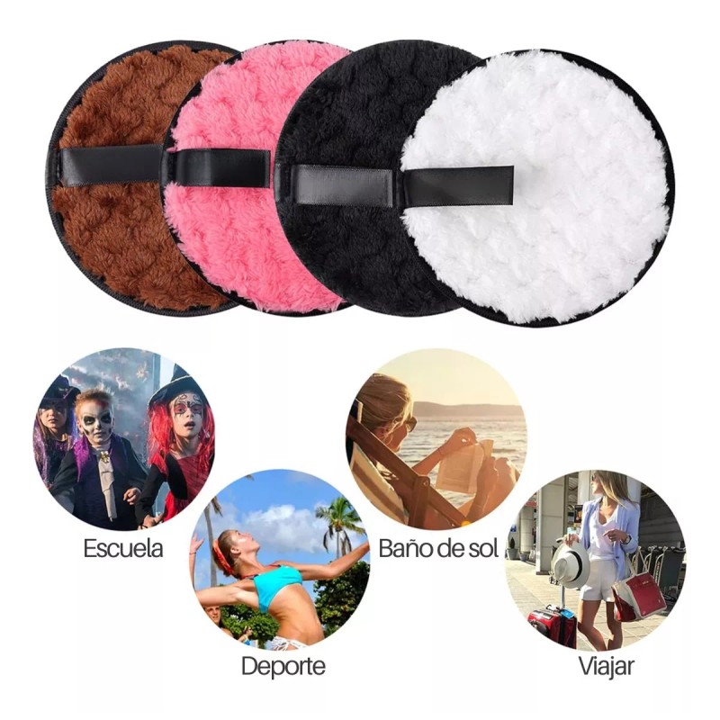 Universo en Linea Set 4 Almohadillas Limpieza Facial Doble Cara