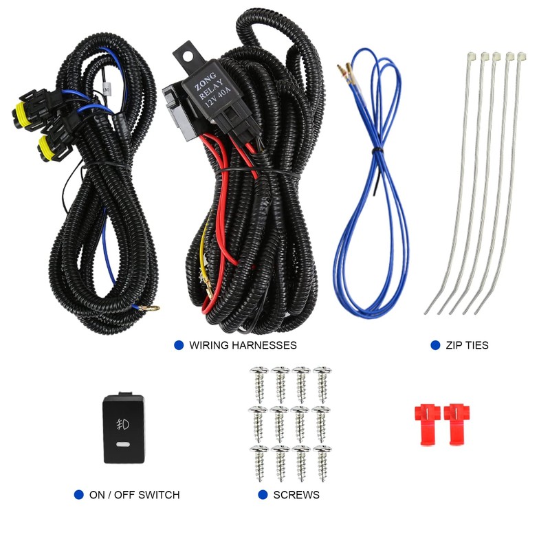 Spec-D Tuning Clear Driving Fog Lights + Bulbs + Switch