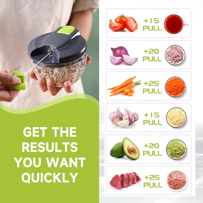 Manual Onion Chopper with Pull Mechanism, Vegetable Chopper - Multi