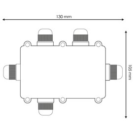 VoltShine IP68 Waterproof Case with 5 Ports: Robust and Safe, Ideal for Electrical Connections in Extreme Conditions. Perfect for Industrial and Outdoor Projects. Completely Reliable