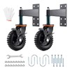 YeeJinHong 2Pack Gate Wheel with Brake Heavy Duty Fence 6inch