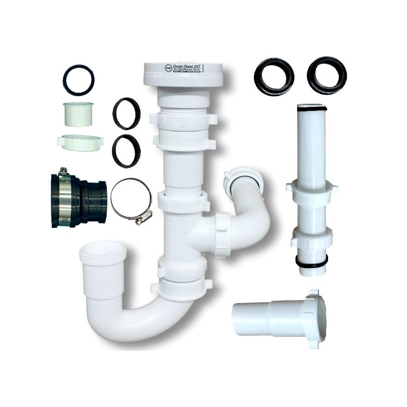 Tuuber Air Admittance Valve Trap Assembly Kit with 1-1/2 inch