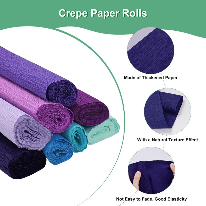 M METERXITY 2-Pack Crepe Paper, 8.2ft x 20" /250 x