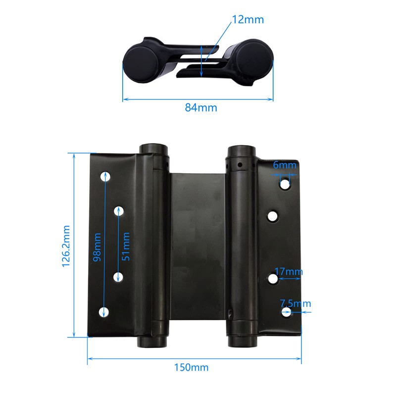 2 Pairs (4Pcs) 5 inch Double Action Spring Hinge Stainless