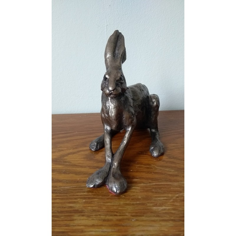 Frith Sculpture CROUCHING HARE by Paul Jenkins in cold cast