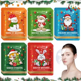 TECHEEL Pack of 20 Moisturising Mask Face Collagen Mask Face Cloth Mask Face Mask Advent Calendar Skin Care Face Masks Christmas Gift for Friends and Family