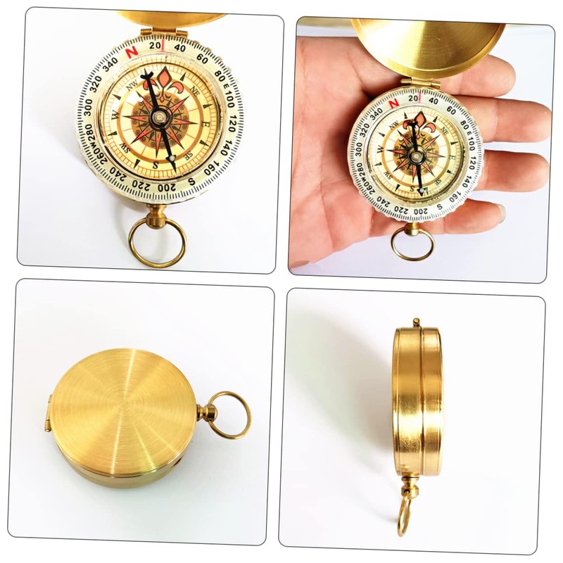 Sosoport Elegant Copper Compass Pendant Compact Design for Hiking Camping