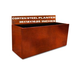 Watbick Corten Steel Planter Large Rectangle for Outdoor, Metal Planter Box -36”x12”x16.25”- Flower Pot for Garden, Patio, Commercial, Farmhouse, Industrial - Long Rectangular Plants Container