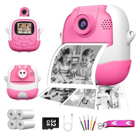 Kids Camera Instant Print,Kids Digital Camera Toys Christmas Birthday Gifts for Girls Age 3-12(Pink)