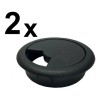 Tapon Pasacables Negro Guía Pasa Cables Para Escritorio 2 Pz