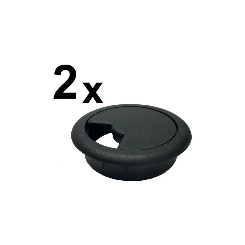 Tapon Pasacables Negro Guía Pasa Cables Para Escritorio 2 Pz