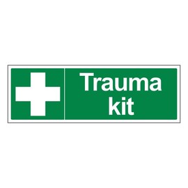 Bleedsave Trauma Kit - Landscape 300 x 100 mm - 1mm Rigid Plastic Safety Sign