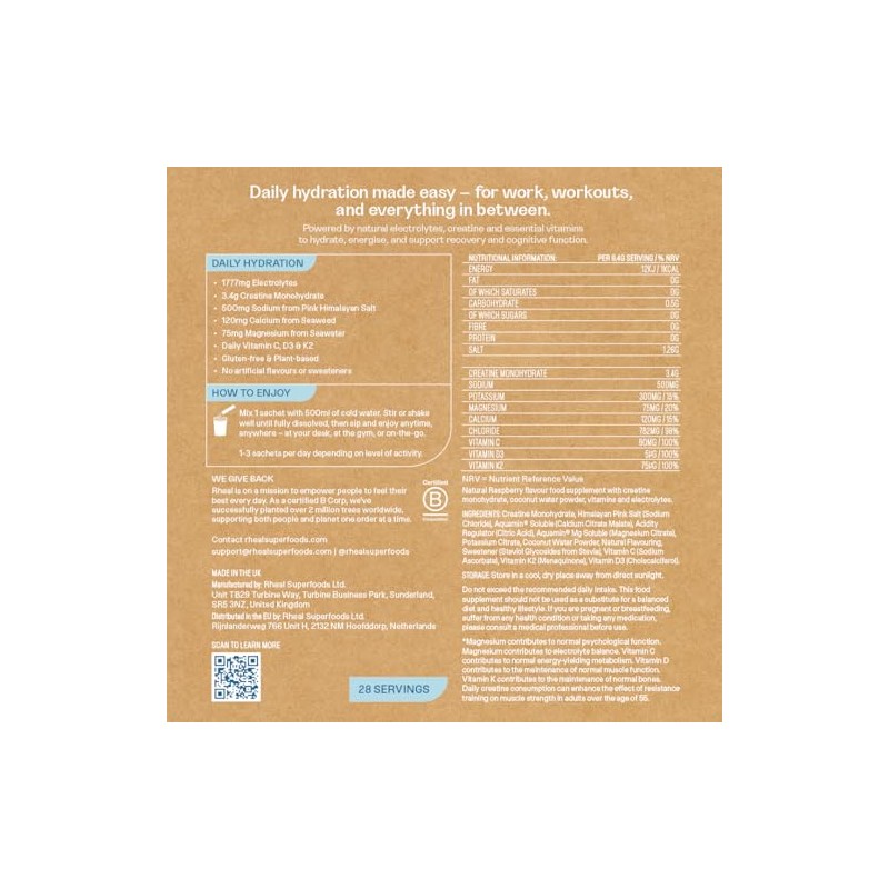 Rheal Hydration + Creatine Sachets, 7 Day Trial Pack, Ready