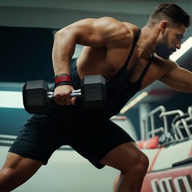 GRETERST Dumbbells Set Rubber Coated Hex Hand Weights Exercise & Fitness for Home Gym Workouts Strength Training Equipment, Black, 8LB