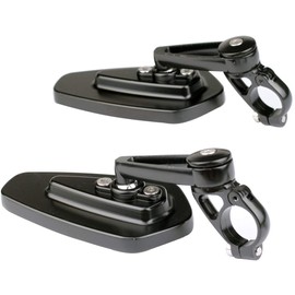 MotorToGo One Pair Black CNC 7/8" Handlebar Bar End Arrow Mirrors for 2015 Triumph Street Triple R ABS