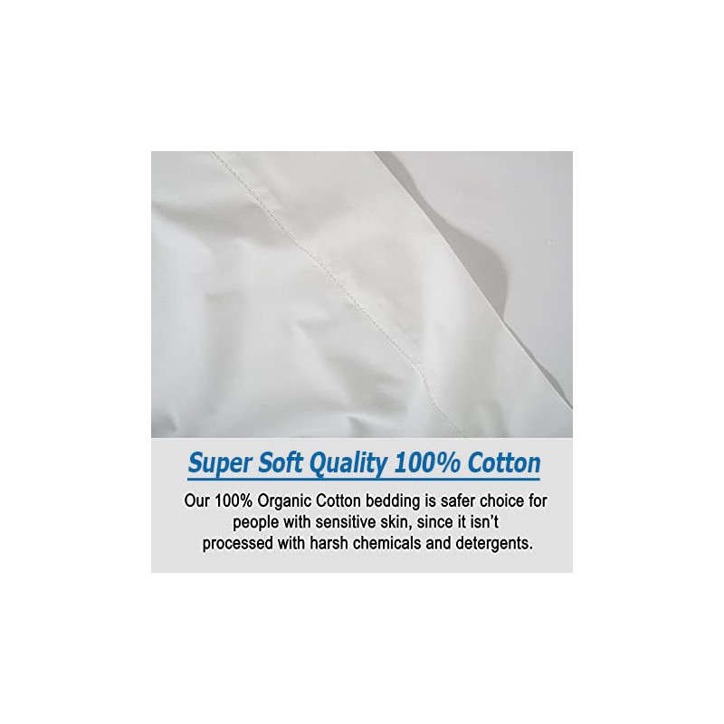 100% Egyptian Cotton Flat Sheet Super Soft Breathable Hypoallergenic Easy