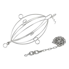 Petromax Poultry Basket with Chain and Hooks, Over Open Fire, Gills, and Camping, with Swivel and Hanging Eyelets, 360° Tan