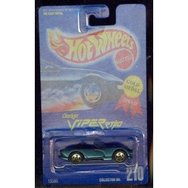 Hot Wheels 1991-210 Dodge Viper Rt/10 GREEN 5sp All Blue Card 1:64 Scale