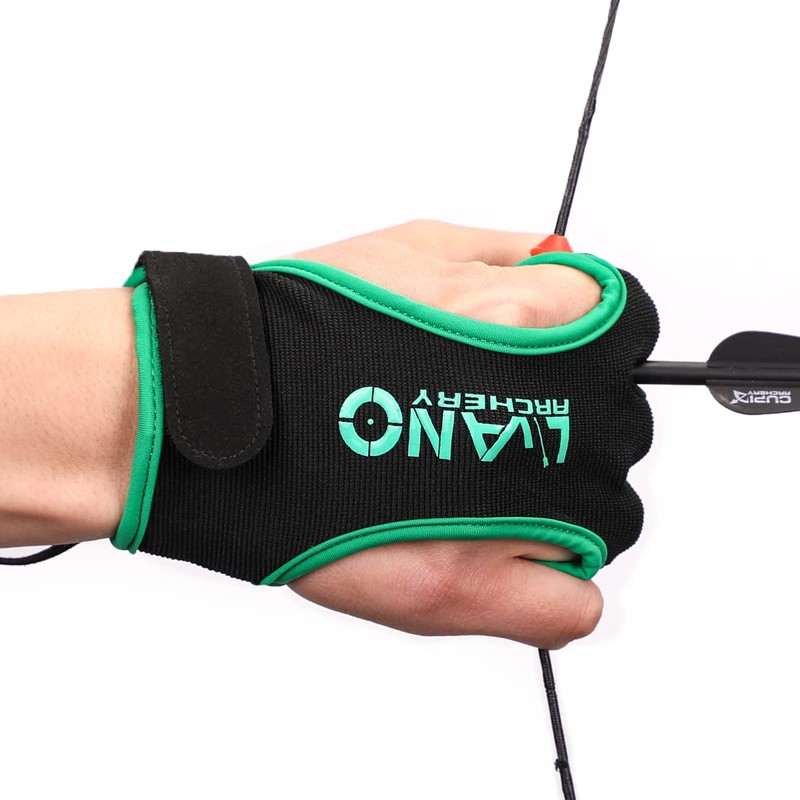 LWANO Archery Gloves Leather Practice Hunting Three Finger Protector for