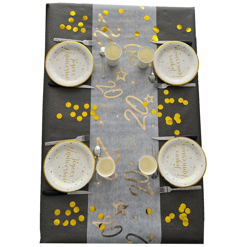 Tralala Fêtes© - 20th Birthday Table Runner - Decorative Table