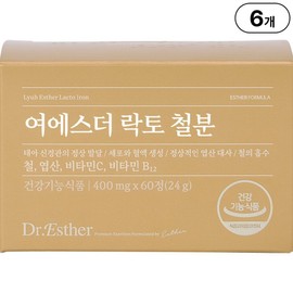 Directly managed by head office Yeo Esther Lacto Iron l Non-heme iron / 본사직영 여에스더 락토 철분 l 비헴철 X 엽산 X 비타민 2종 l, 60정, 6박스