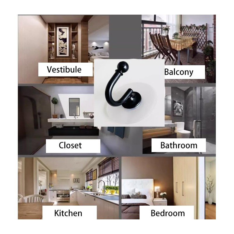 Cciphy Adjustable Self Adhesive Curtain Tieback, Non-Trace Stick Metal Wall