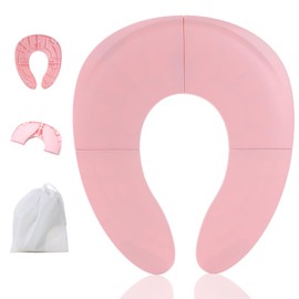 Funbliss Foldable Travel Potty Seat for Toddlers,Potty Training Essentials for Boys and Girl, Portable Toilet Training Seat with Non-Slip Suction Cups,Travel Bag,Pink | funbliss