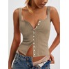 Outfeel Women Button Down Tank Tops Summer Sleeveless Vest Tops
