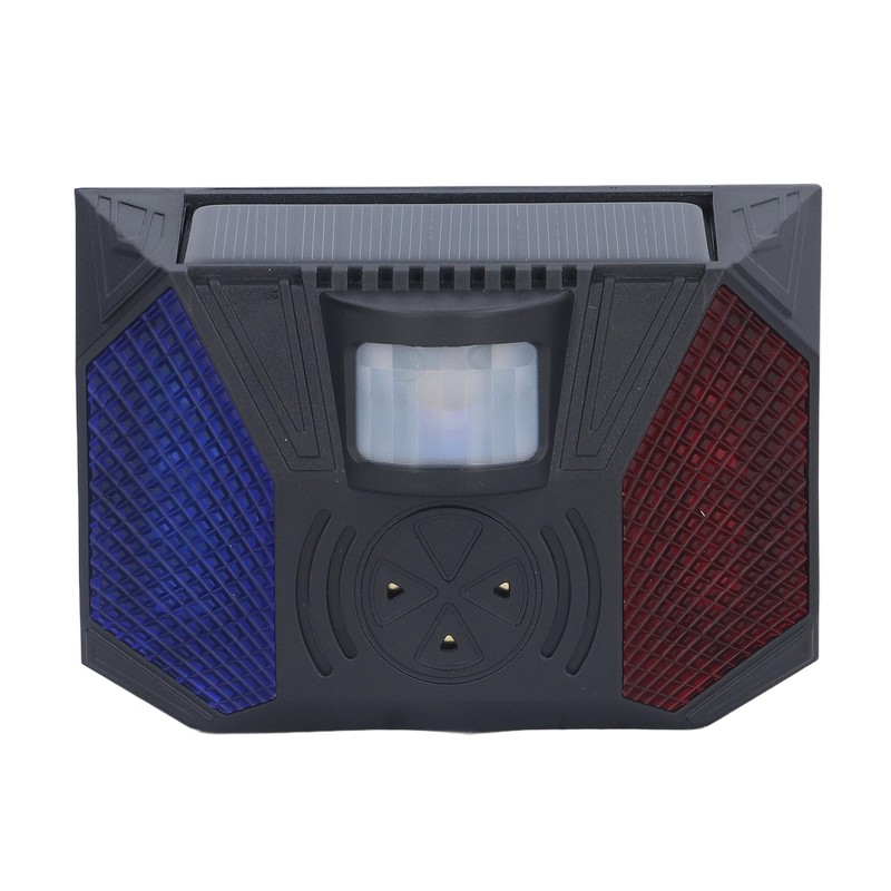 Solar Alarm Lamp IP65 Waterproof Infrared Siren Sound Light Alert