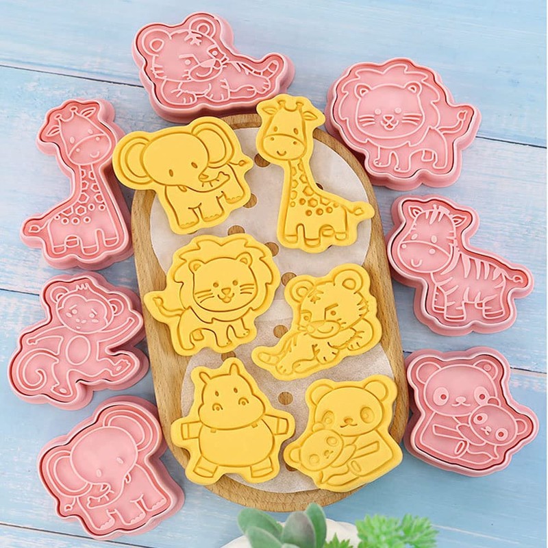 8pcs 3D Easter Cookie Cutter Set, Cookie Mold,Cute Cartoon Shapes