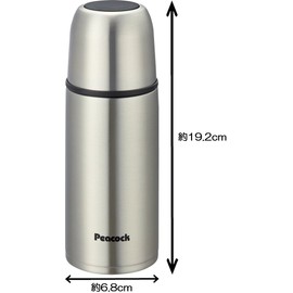 The-peacock ASH-35 XA Peacock Water Bottle, Stainless Steel, Cup Type, 11.8 fl oz (350 ml)