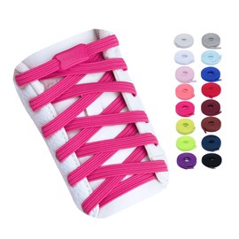 Booyckiy No Tie Elastic Shoelaces for Kids, Adults and Elderly - 16 Colors (41in(105cm) 1 Pair, Rose Pink)