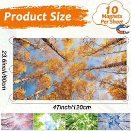 4 Pcs Fluorescent Light Covers with 40 Magnets Decorative for Classroom Ceiling Light 4 x 2 Feet Magnetic Light Covers Filter Easy Install for Office Hospitals & Home Drop Ceiling Supplies (Season)