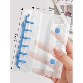 Transparent Sticker Book for Girls, Mocasa Sticker Book Binder, Removable, A7 Sticker Storage, Otaku Activity Goods (Blue)