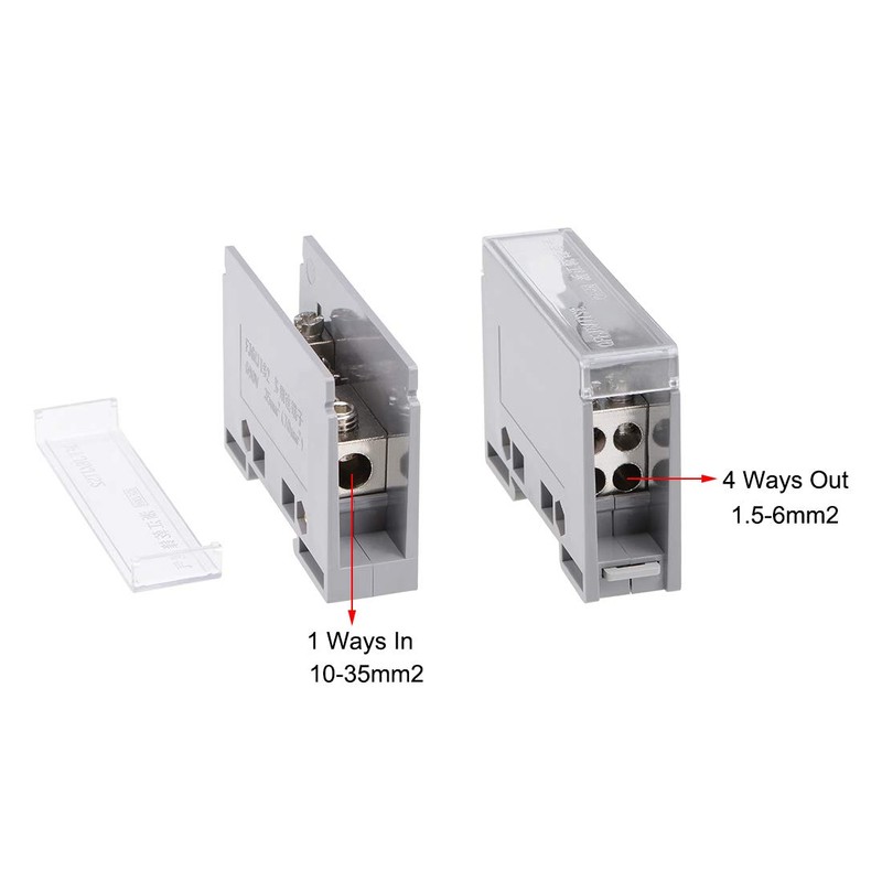 uxcell 1 in 4 Out DIN Rail Terminal Blocks 690V