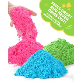 sikmcle Play Sand with Sensory Bin Toy for Kids, 8 lb of 7 Colored Bulk Magic Sand with Sandbox for Toddlers, Sensory Sand Kit for Boys and Girls Age 3-8 (Green)