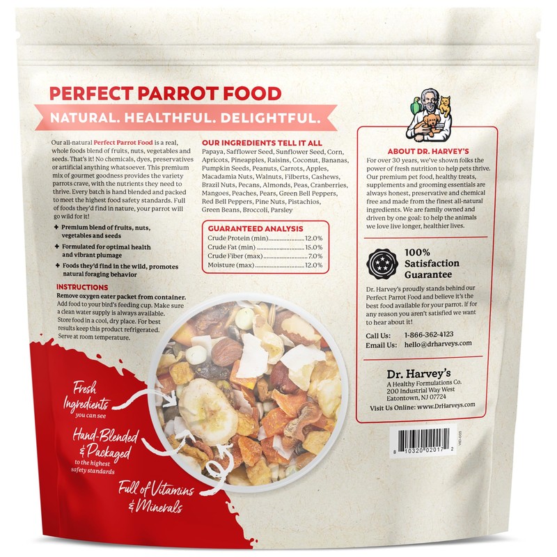 Dr. Harvey's Perfect Parrot Blend - Natural Food for Large
