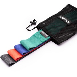 ATHLETIC AESTHETICS Premium Fabric Fitness Bands [Textile Fitness Band (Colourful) Single & as a Set + Bag and Video Course] Mini Band Fitness Band Training Band - Sports Bands Resistance Bands for