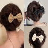 Cybche Bow Satin Hair Clip Black Silk Ribbon Bow Clips