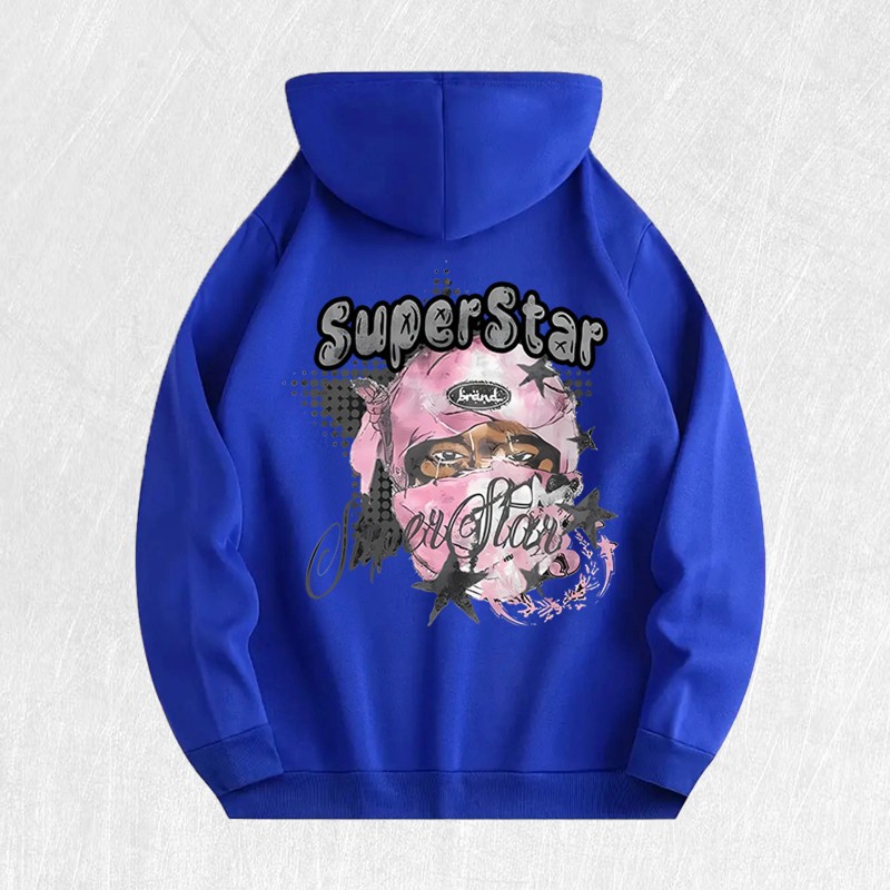 SuperStar Graphic Hoodie 100% Cotton US Warehouse 6 ColorsColor: Army