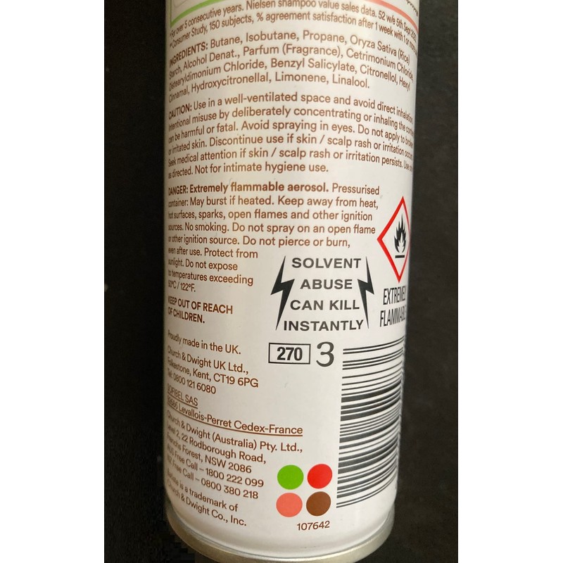 Batiste Shampoo Dry Bare 6.73 Ounce (200ml) (3 Pack)