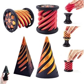 Impossible Pyramid Pass Through Carving, Pass Cone Cylindrical Spiral Toy, 3D Printing Toy Stress and Anxiety Fidget Fidget Toy 3D Printed Pyramid Cone Sensory Toy Spiral Pyramid Fidget Spinner
